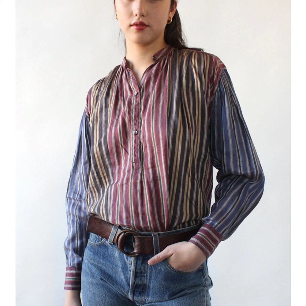 VINTAGE KENZO VERY RARE Linen Blouse 1970s